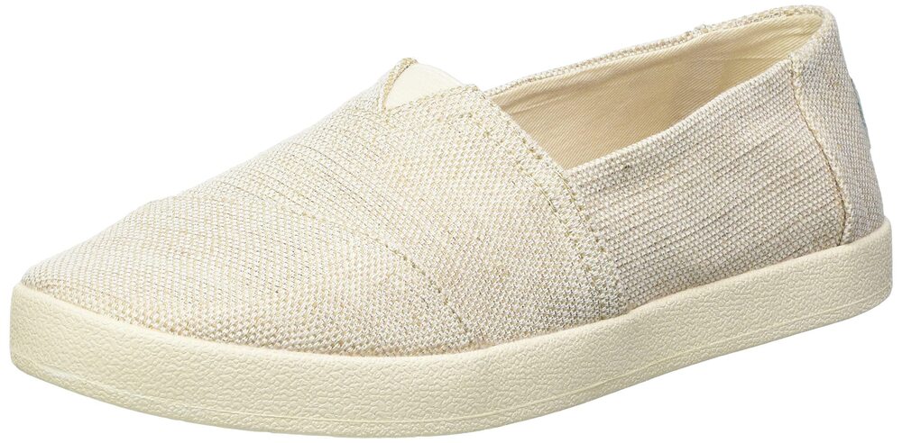 TOMS ROSE GOLD METALLIC WOVEN WOMEN'S AVALON SLIP-ONS 10012400 (SIZE: 7)